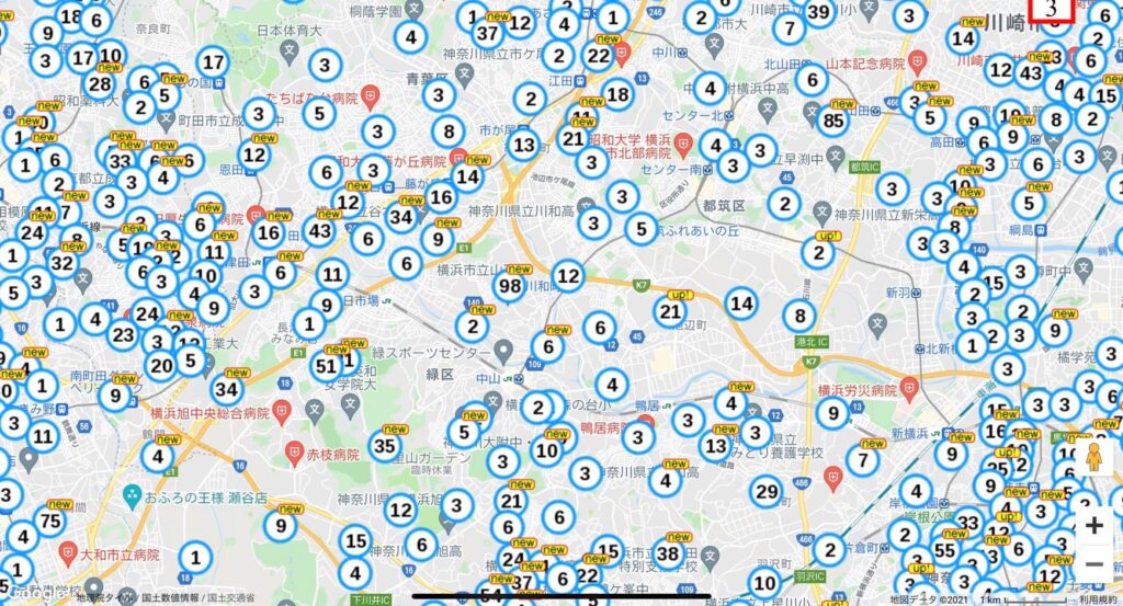 横浜市緑区の土地データ例